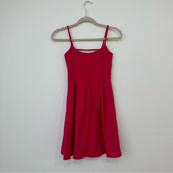 Susana Monaco | Hot Pink Pleated Front Circle Skirt Tank Dress Sz XS - Picture 8 of 10